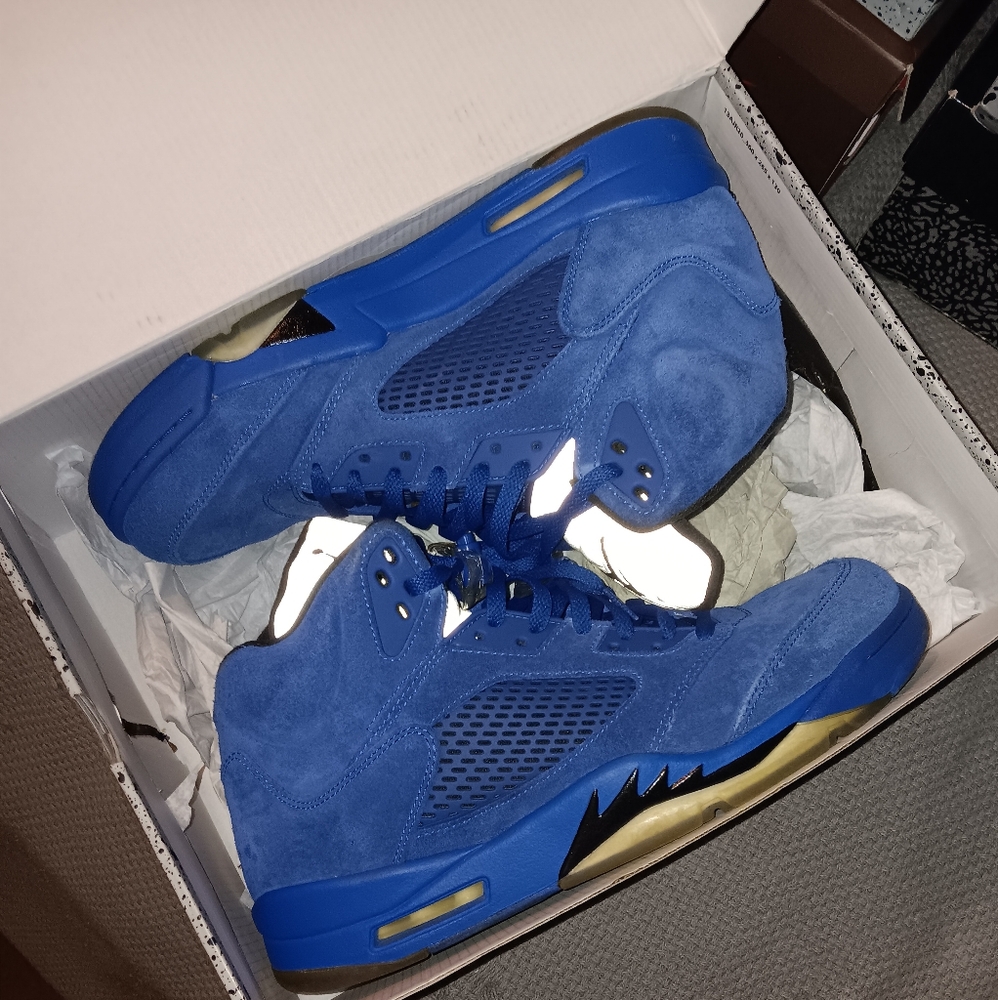 Jordan 5 blue suede